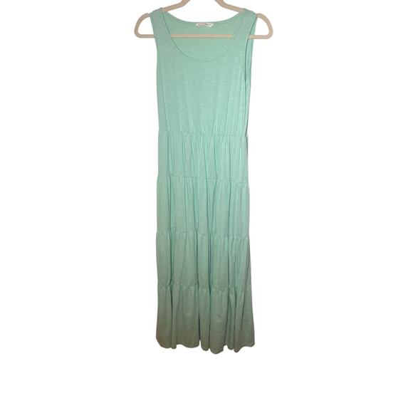 Patpat Size Large Sleeveless Tiered Maxi Sundress Mint Green Heathered Summer - Picture 2 of 7